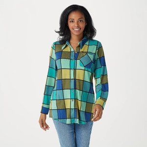 Women's Petite Heavenly Jersey Button-Front Tunic